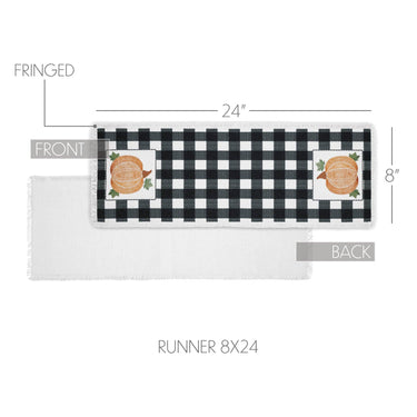 Annie Black Check Pumpkin Runner 8x24 - The Fox Decor